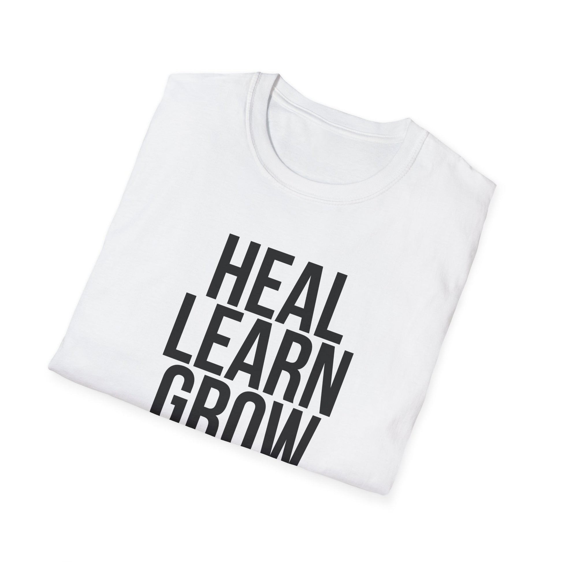 Inspirational Unisex T-Shirt - Heal Learn Grow